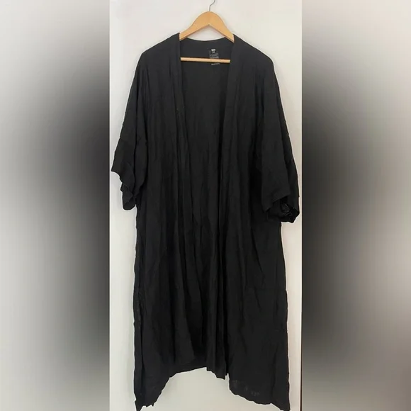 kaliyana Black Women's Kimono Jacket linen blend medium / large - Picture 6 of 7